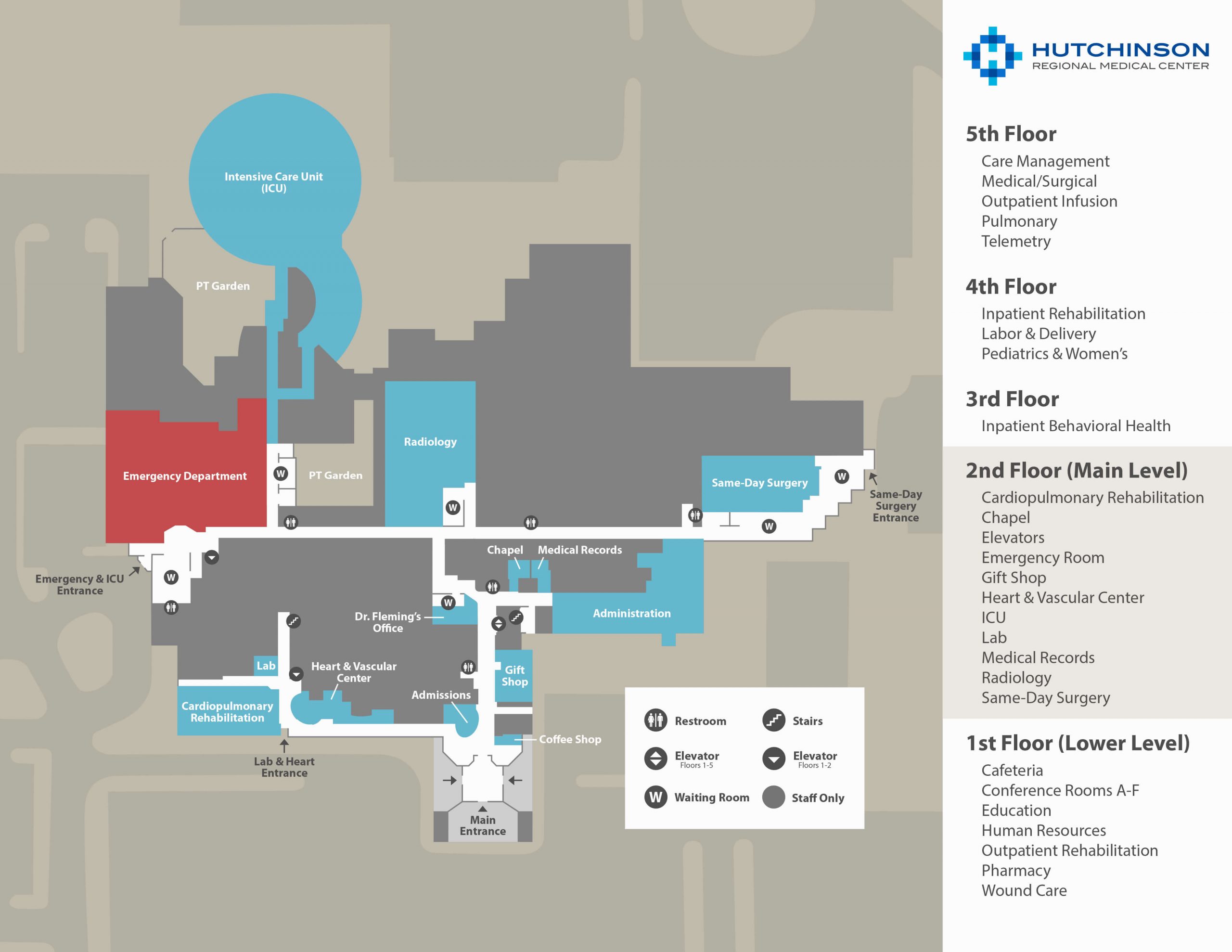 Hutchinson Regional Medical Center Wayfinding Map
